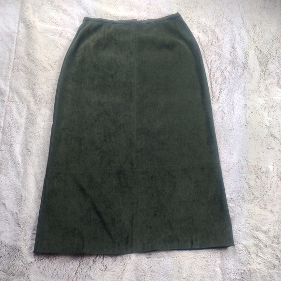 Norton McNaughton Dresses & Skirts - Norton McNaughton Midi Skirt Women's 6 Olive Green‎ Faux Suede Stretch